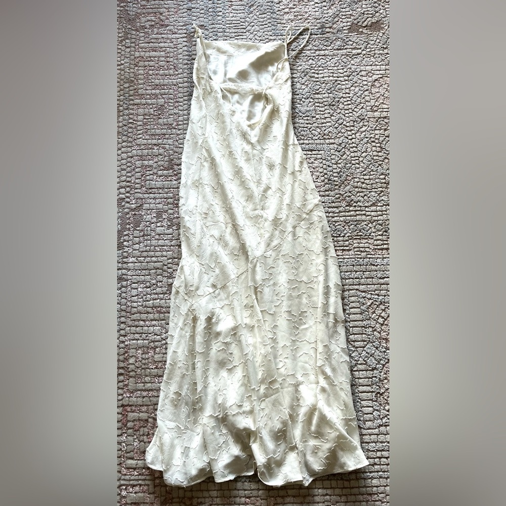 LOWEST PRICE! Cream Jacquard Elopement Wedding Dress Size 0 - Picture 2 of 5